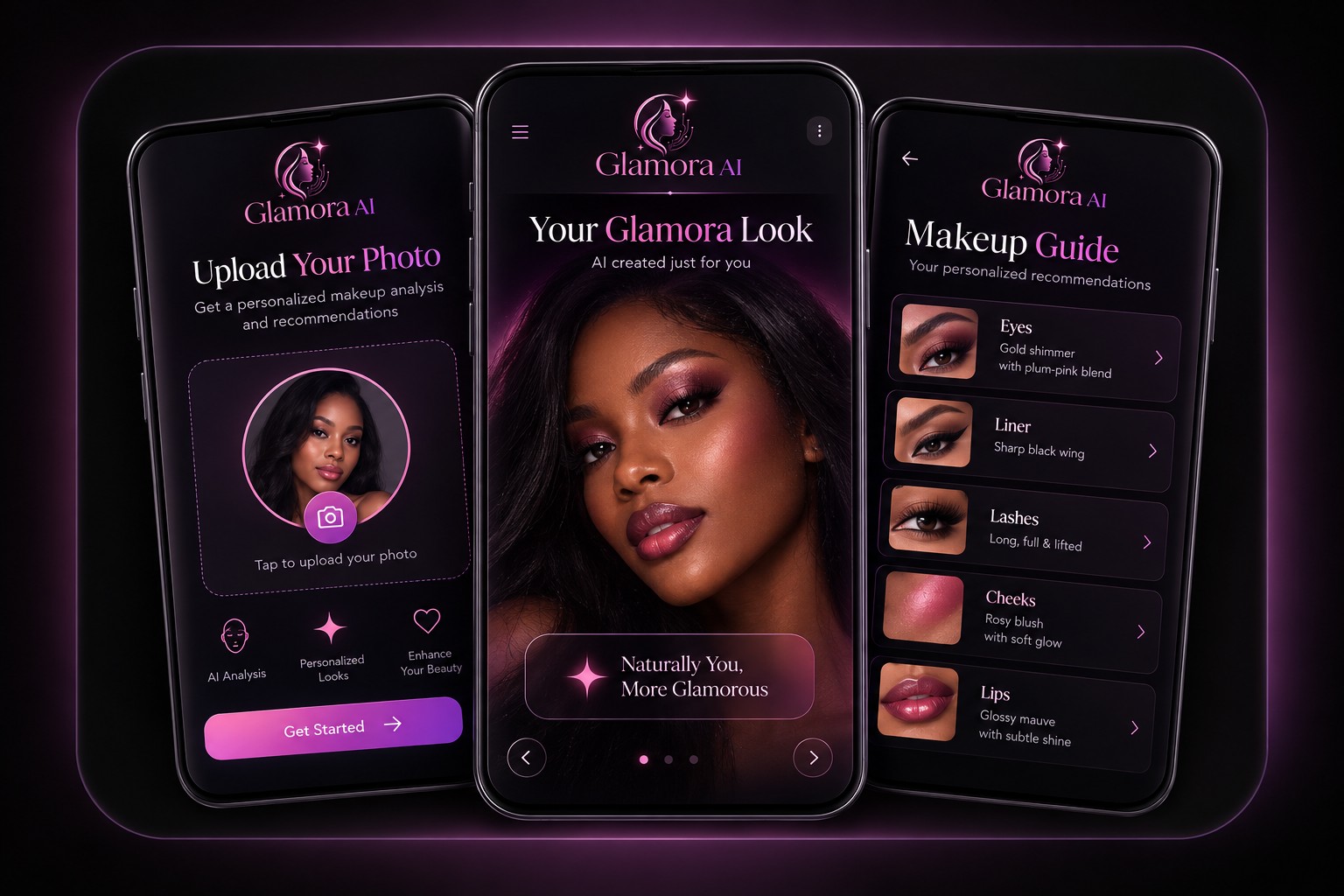 Glamora AI personalized makeup application interface